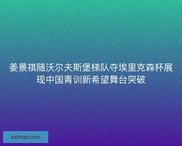 姜景祺随沃尔夫斯堡梯队夺埃里克森杯展现中国青训新希望舞台突破