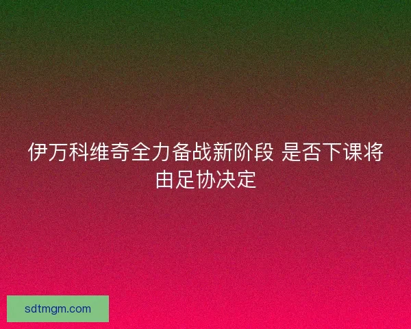 伊万科维奇全力备战新阶段 是否下课将由足协决定