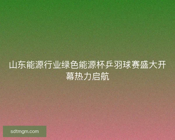 山东能源行业绿色能源杯乒羽球赛盛大开幕热力启航