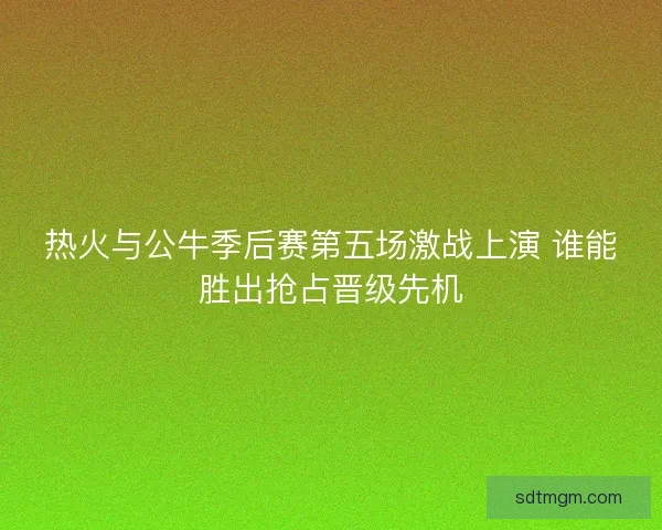 热火与公牛季后赛第五场激战上演 谁能胜出抢占晋级先机